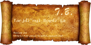 Tarjányi Bogáta névjegykártya